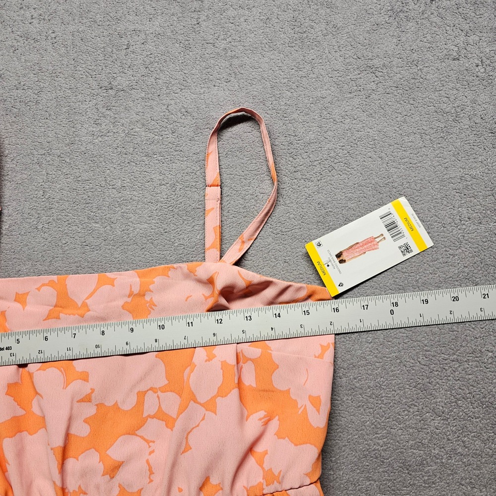Social Standard by Sanctuary Maxi Dress Womens M Pink Orange Floral Smocked Back - Picture 4 of 9
